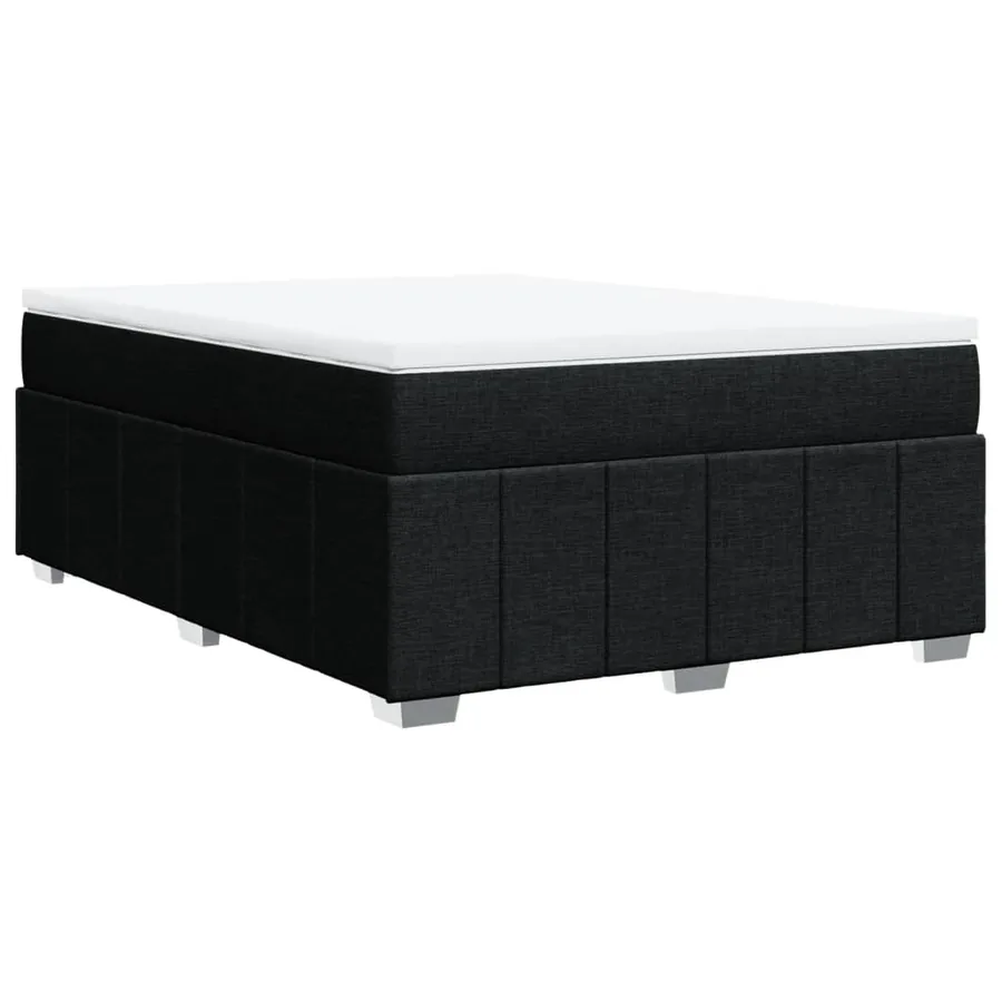 Sommier à lattes de lit avec matelas Noir 140x190 cm Tissu - 9
