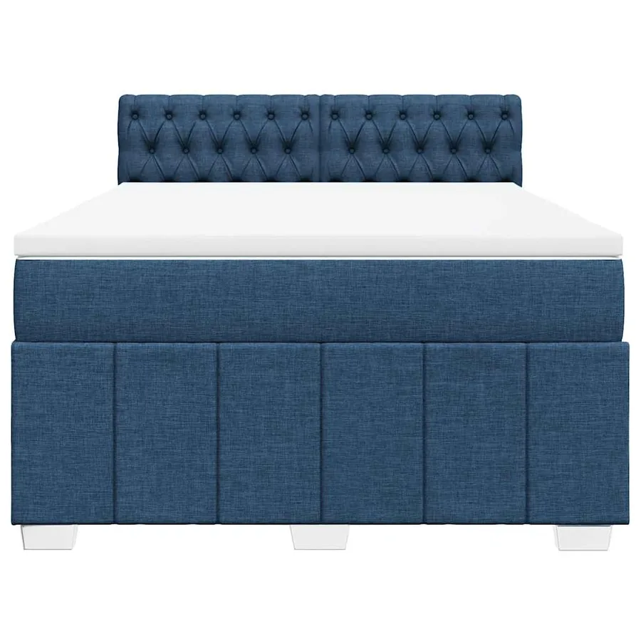 Sommier à lattes de lit avec matelas Bleu 140x190 cm Tissu - 6