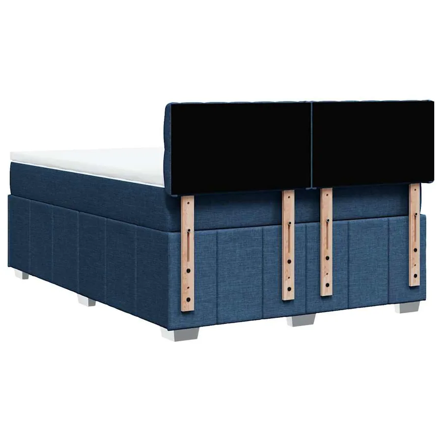 Sommier à lattes de lit avec matelas Bleu 140x190 cm Tissu - 8
