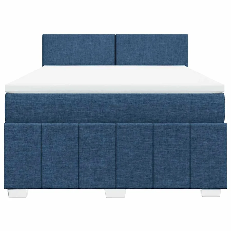Sommier à lattes de lit avec matelas Bleu 140x190 cm Tissu - 6