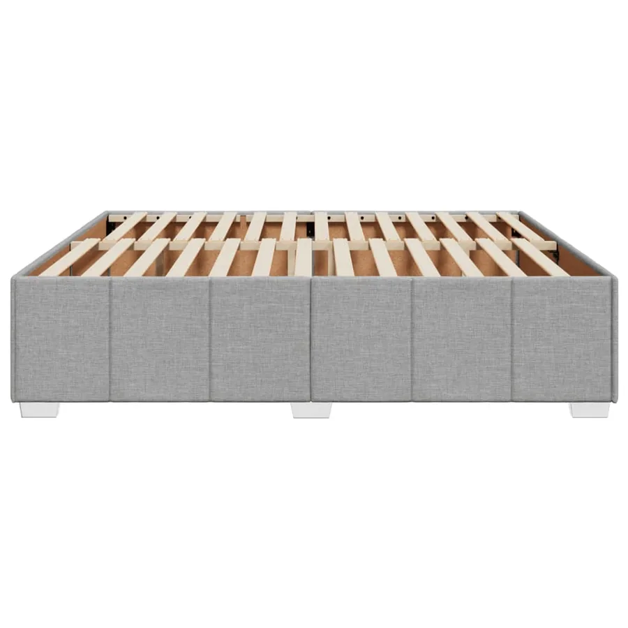 Cadre de lit sans matelas gris clair 200x200 cm tissu - 5