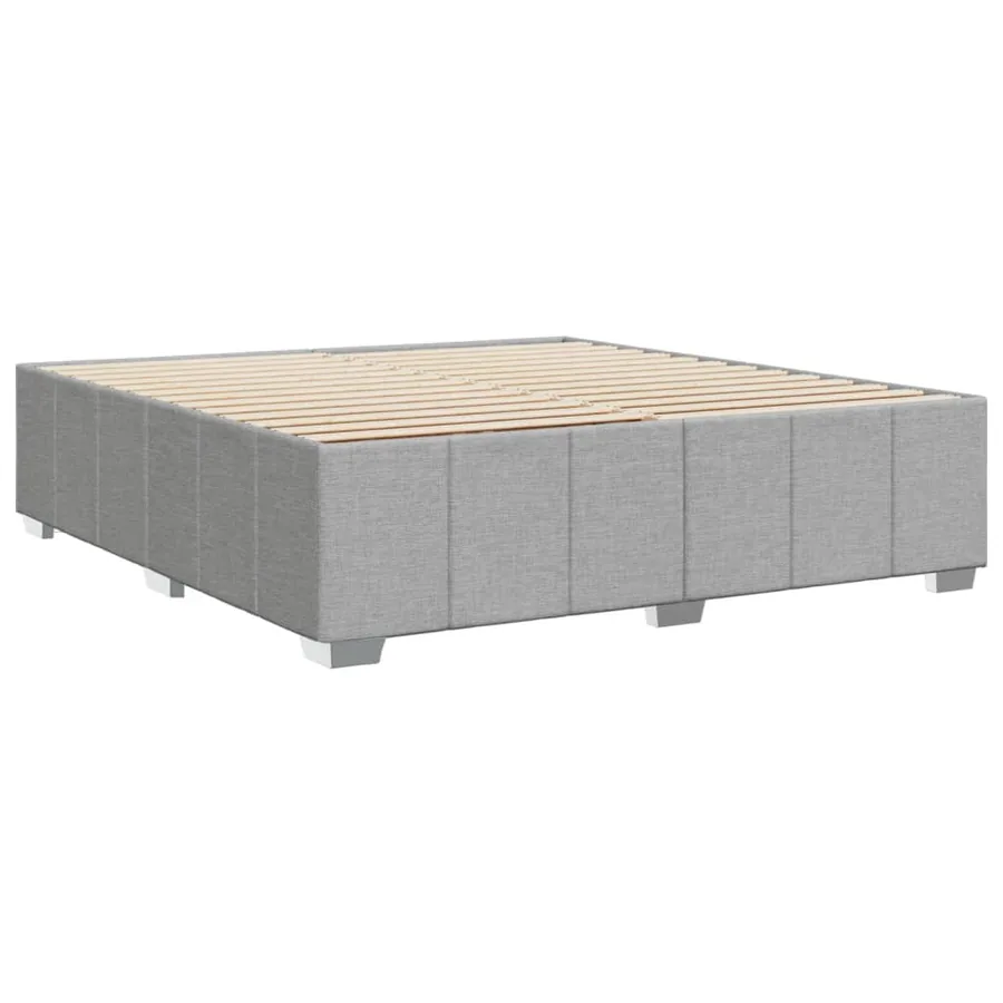 Cadre de lit sans matelas gris clair 200x200 cm tissu - 6