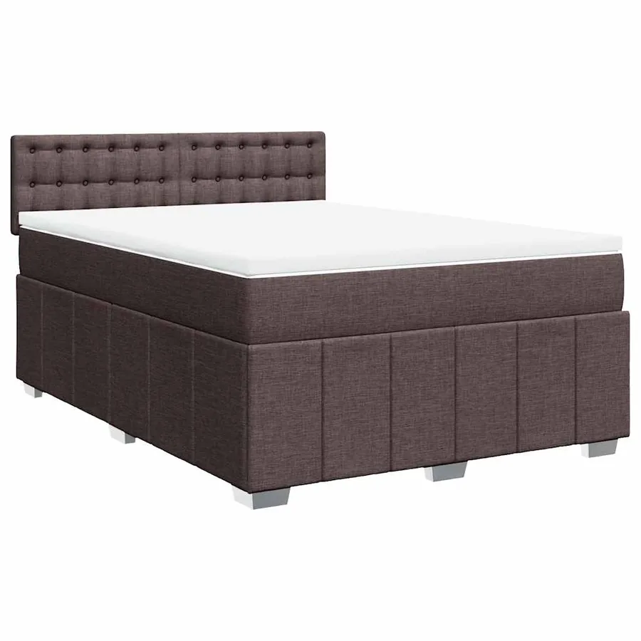 Sommier à lattes de lit avec matelas Marron foncé 140x190 cm - 2