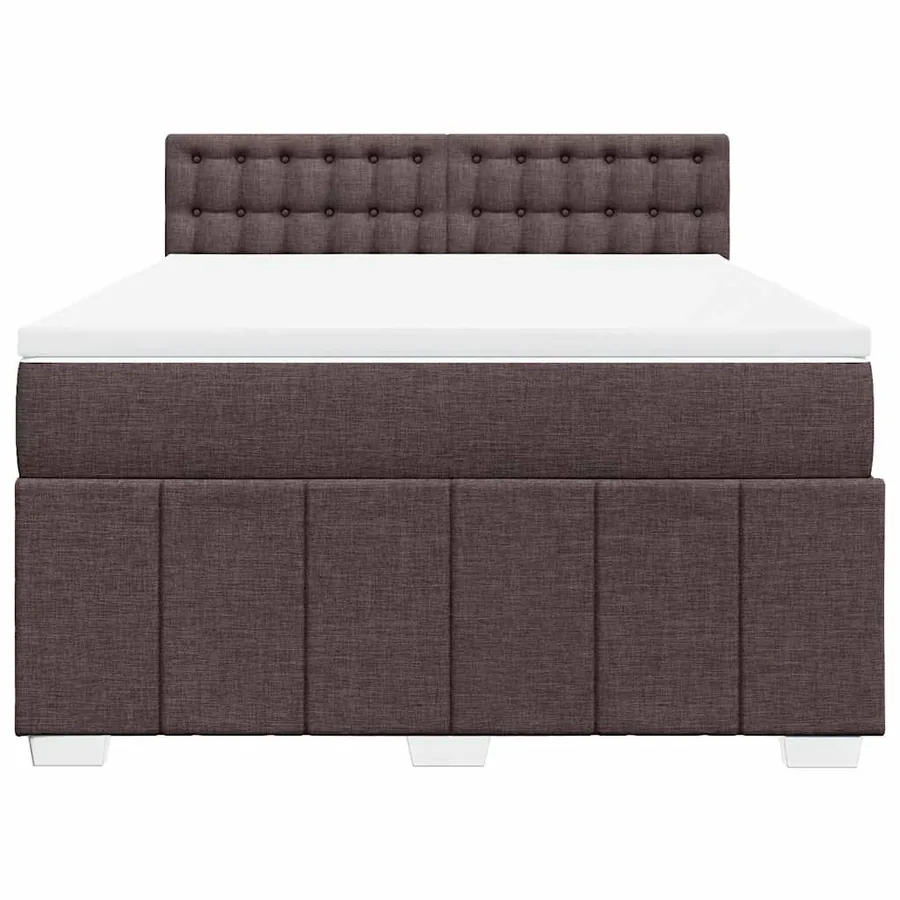 Sommier à lattes de lit avec matelas Marron foncé 140x190 cm - 4