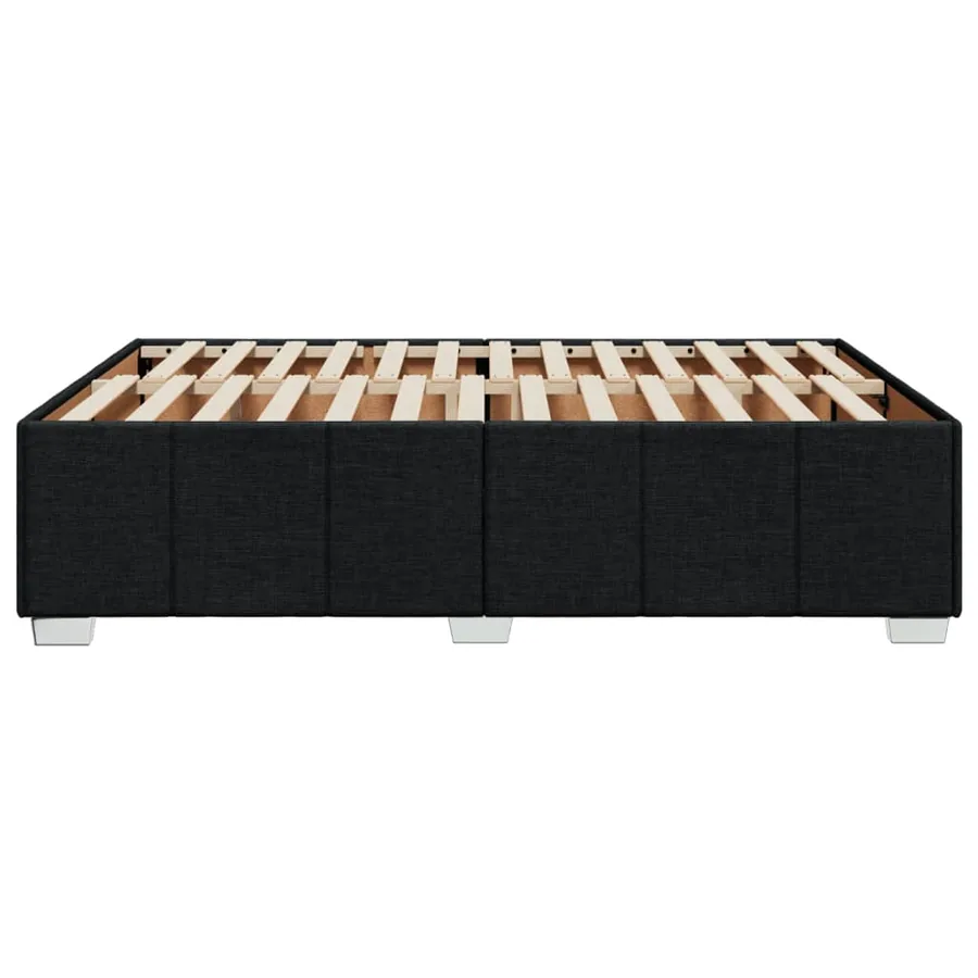 Cadre de lit sans matelas noir 140x200 cm tissu - 5