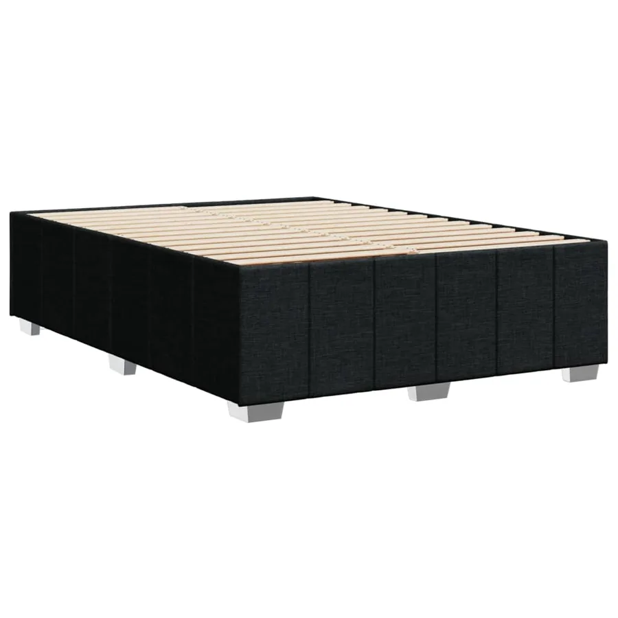 Cadre de lit sans matelas noir 140x200 cm tissu - 6