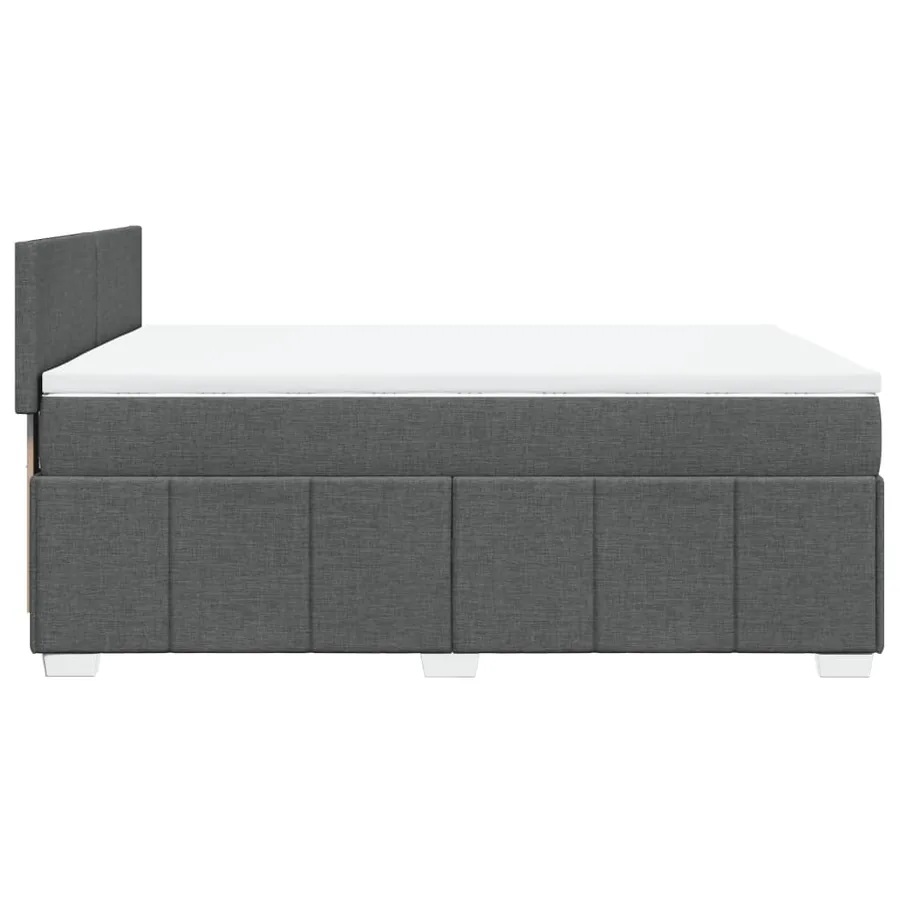Sommier à lattes de lit avec matelas Gris foncé 140x190cm Tissu - 7