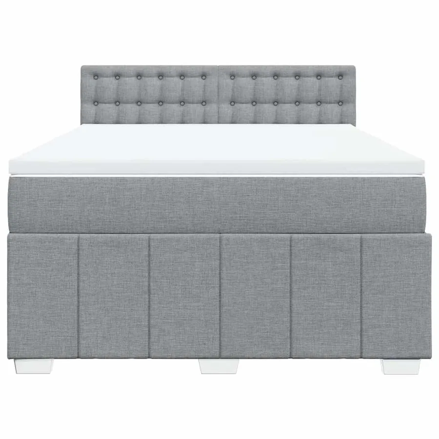 Sommier à lattes de lit avec matelas Gris clair 140x200cm Tissu - 4