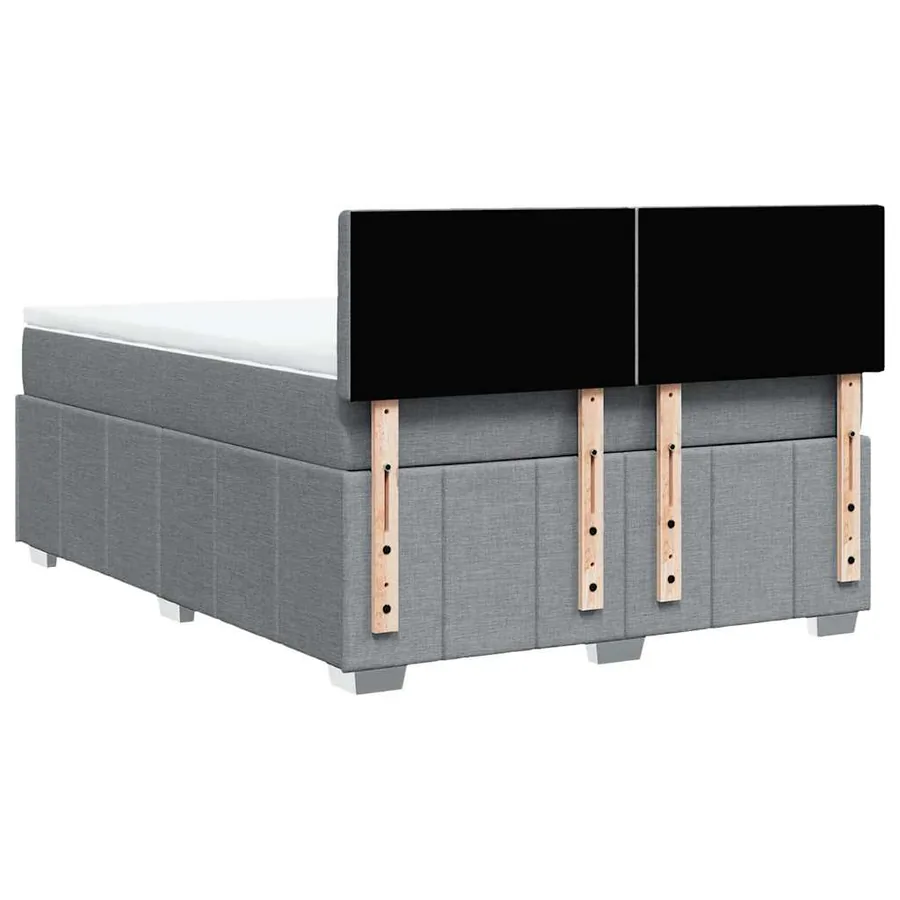 Sommier à lattes de lit avec matelas Gris clair 140x200cm Tissu - 6