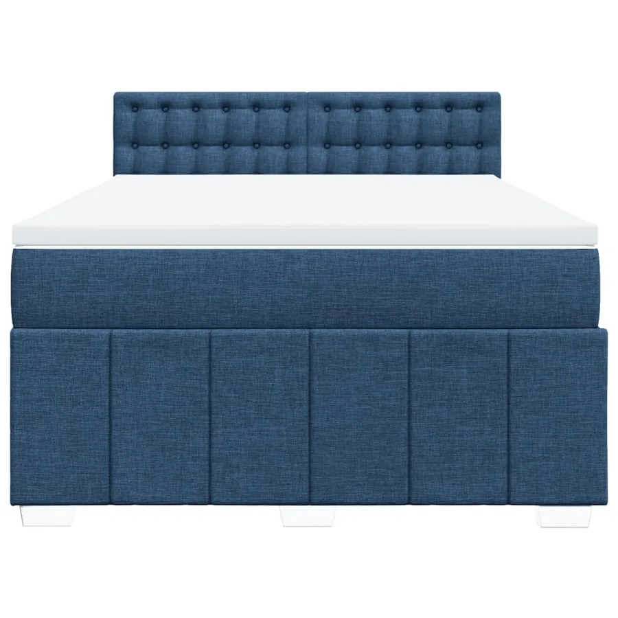 Sommier à lattes de lit avec matelas Bleu 140x200 cm Tissu - 4