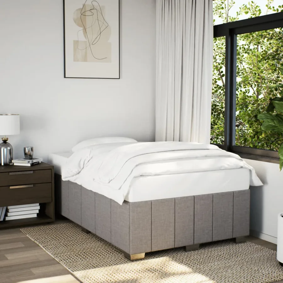Cadre de lit sans matelas taupe 120x200 cm tissu