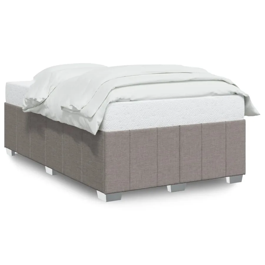 Cadre de lit sans matelas taupe 120x200 cm tissu - 2