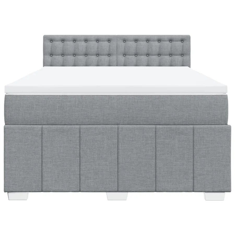 Sommier à lattes de lit avec matelas Gris clair 140x200cm Tissu - 6