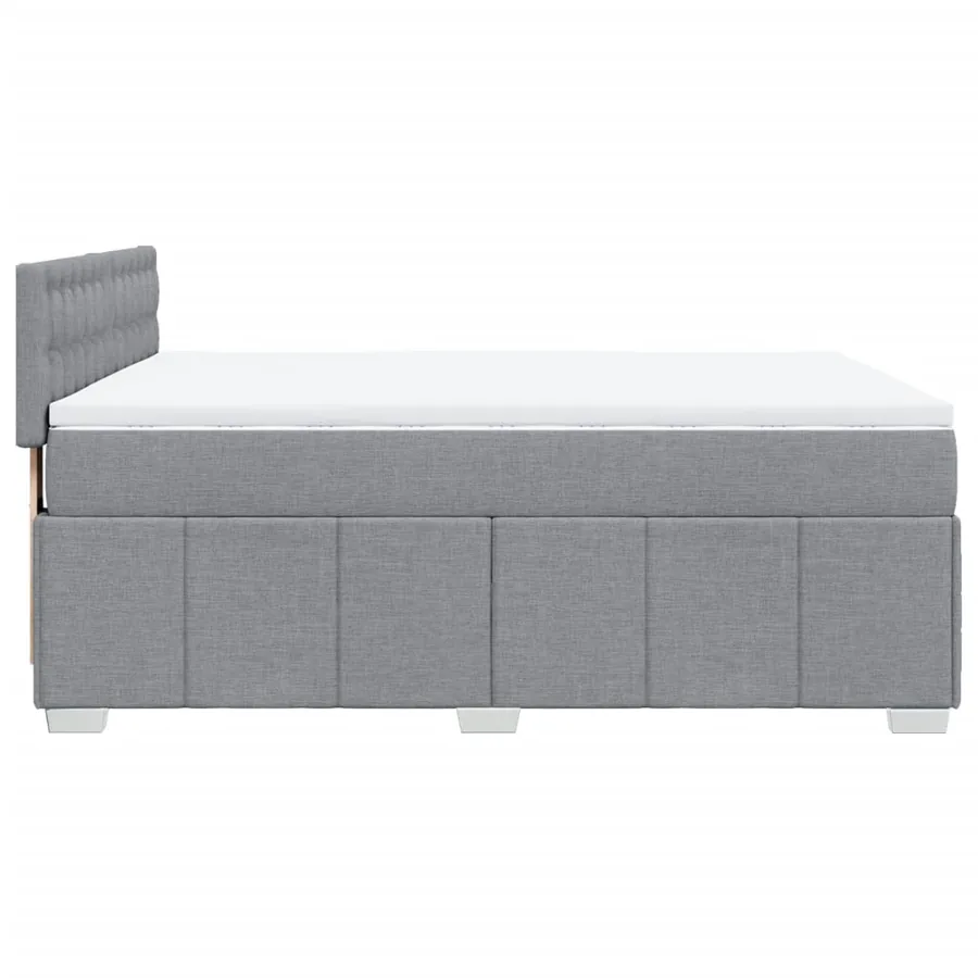 Sommier à lattes de lit avec matelas Gris clair 140x200cm Tissu - 7