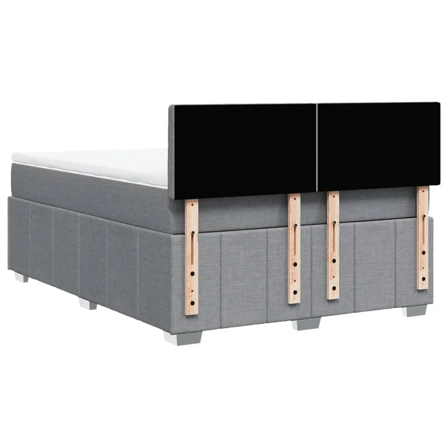 Sommier à lattes de lit avec matelas Gris clair 140x200cm Tissu - 8