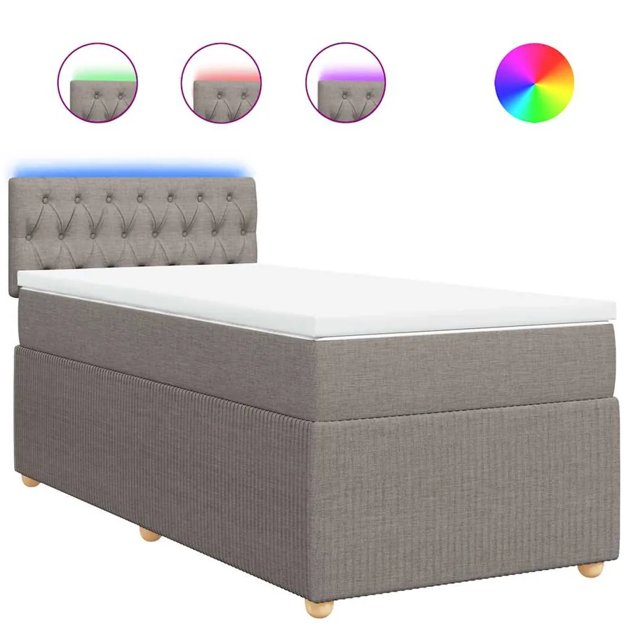 Sommier à lattes de lit avec matelas Taupe 80x200 cm Tissu - 2