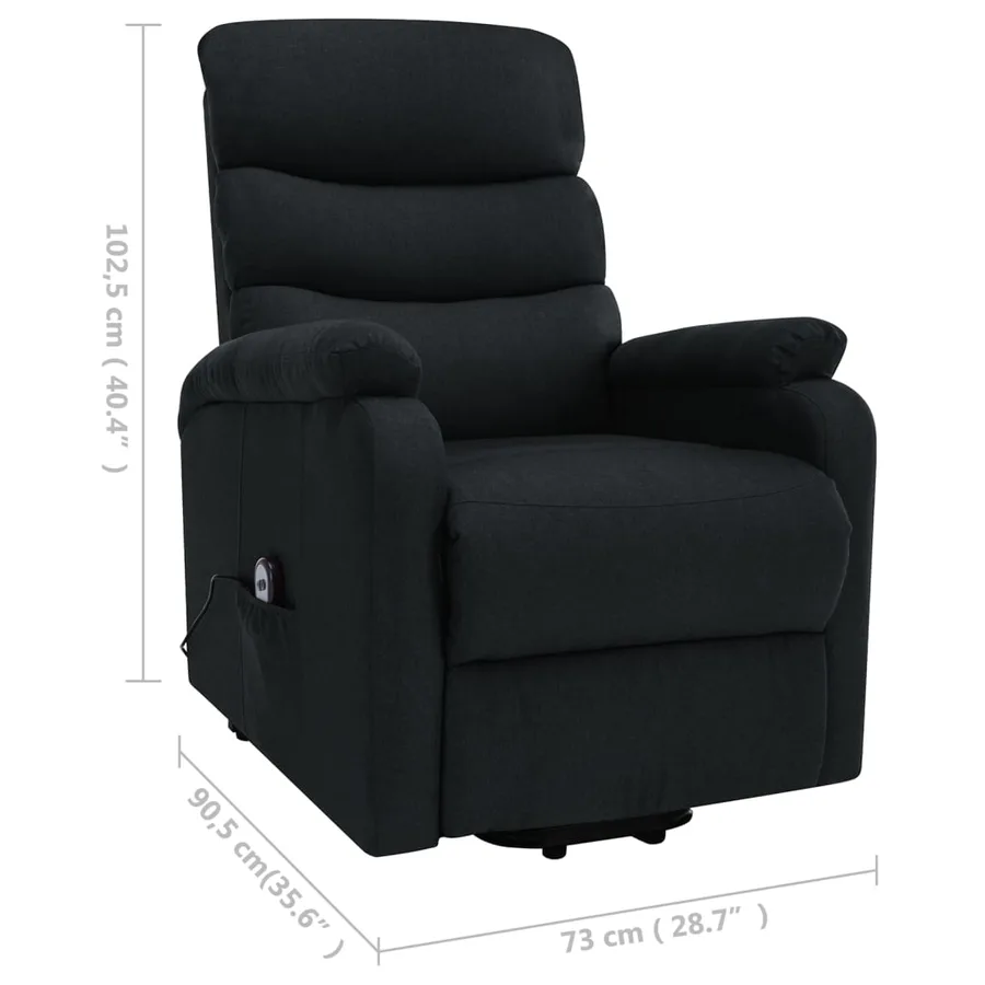 Fauteuil de massage Noir Tissu - 8