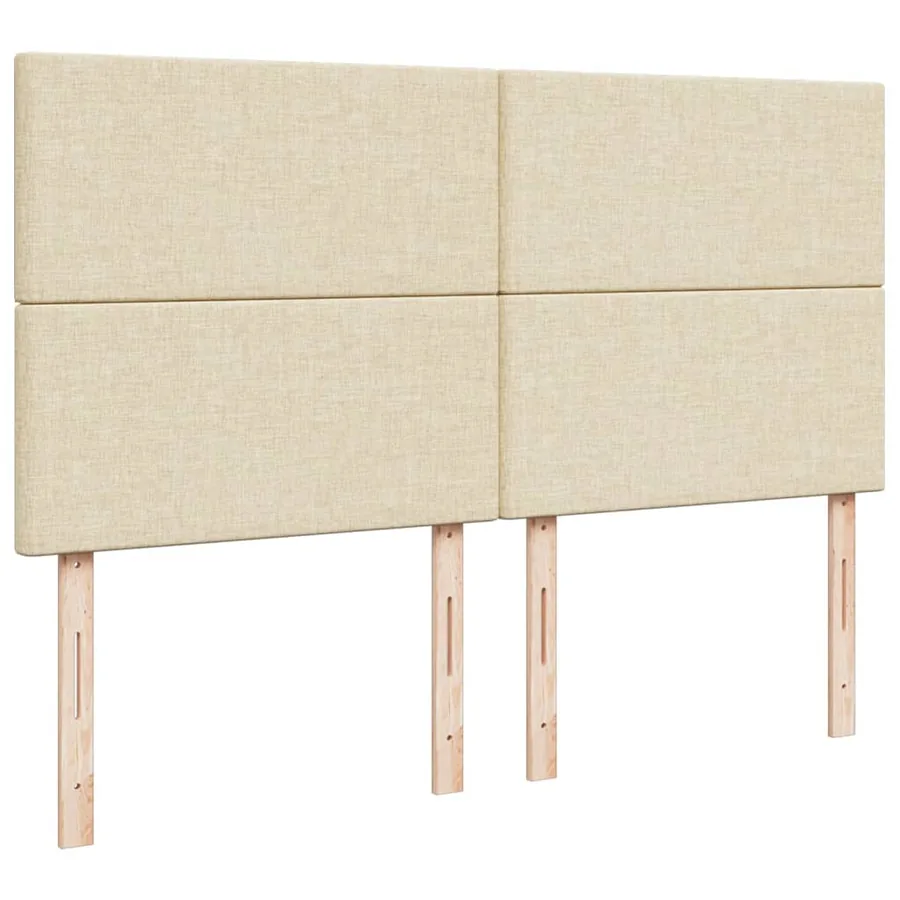 Sommier à lattes de lit avec matelas Crème 200x200 cm Tissu - 7