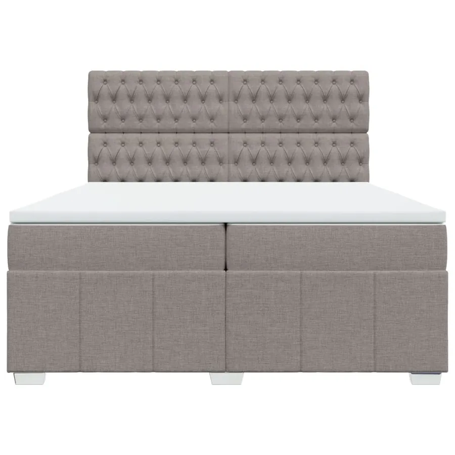 Sommier à lattes de lit avec matelas Taupe 200x200 cm Tissu - 4