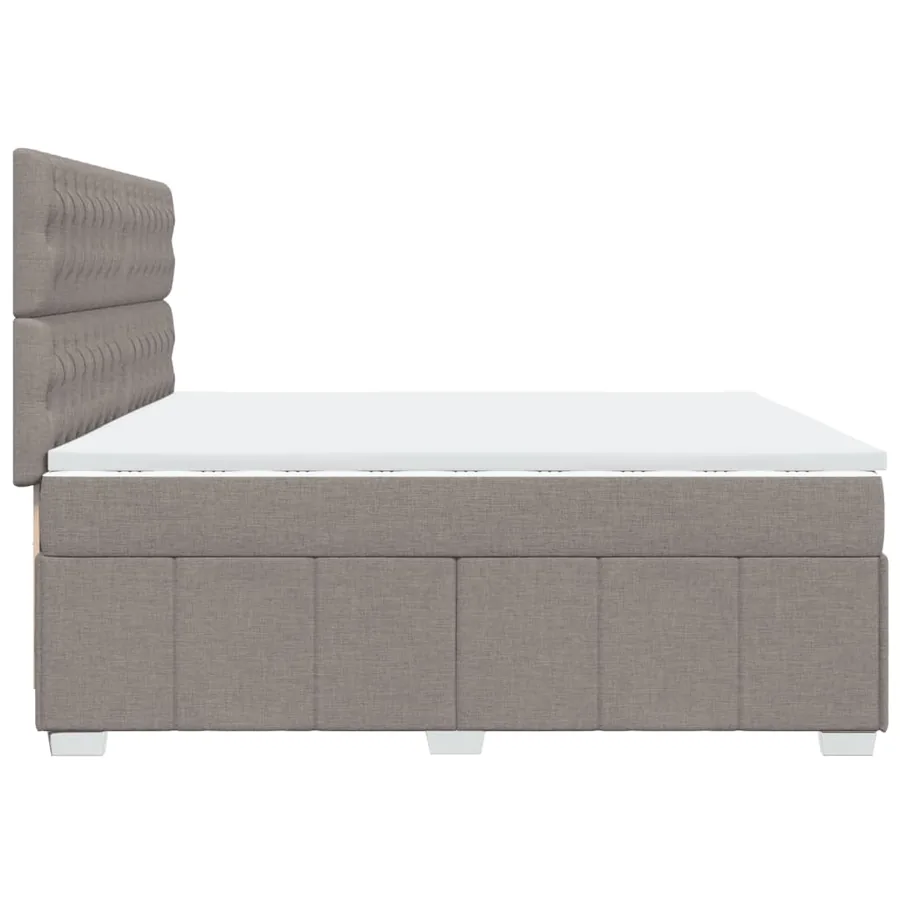 Sommier à lattes de lit avec matelas Taupe 200x200 cm Tissu - 5