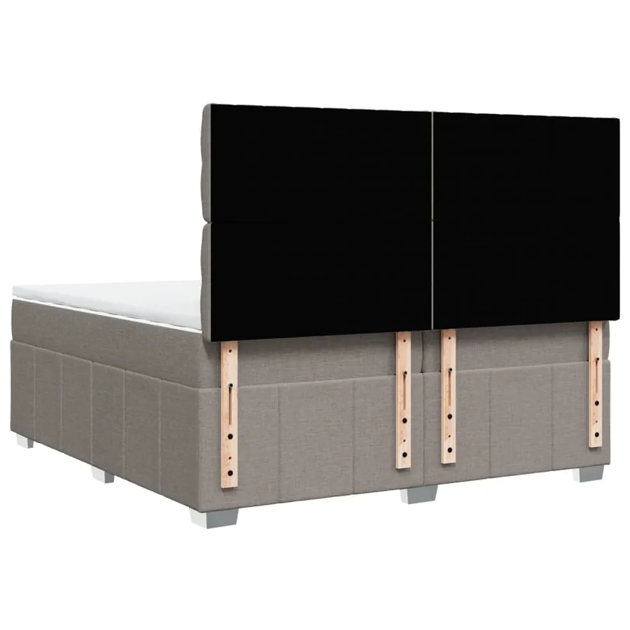 Sommier à lattes de lit avec matelas Taupe 200x200 cm Tissu - 6