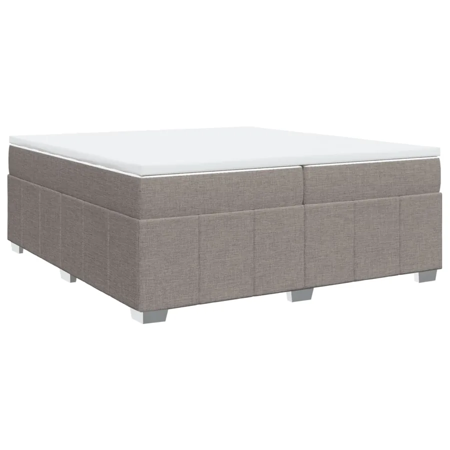 Sommier à lattes de lit avec matelas Taupe 200x200 cm Tissu - 2