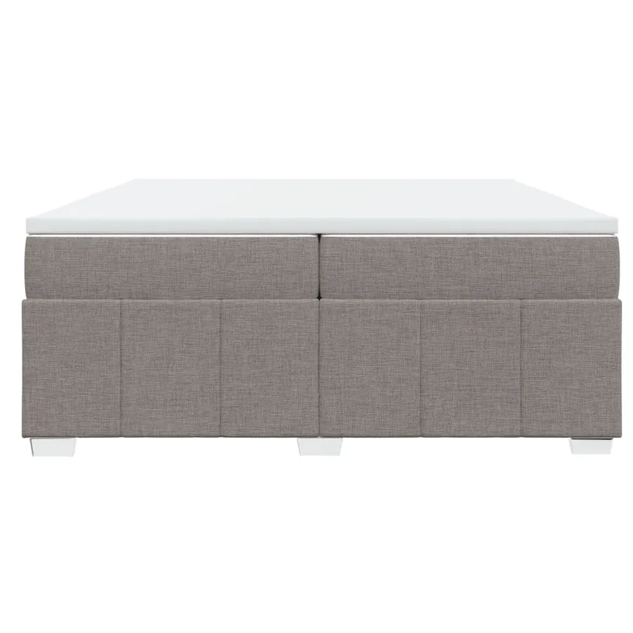Sommier à lattes de lit avec matelas Taupe 200x200 cm Tissu - 4