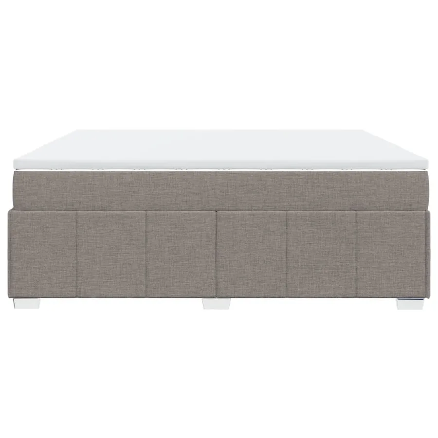 Sommier à lattes de lit avec matelas Taupe 200x200 cm Tissu - 8