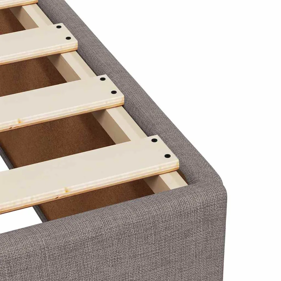 Sommier à lattes de lit avec matelas Taupe 200x200 cm Tissu - 13