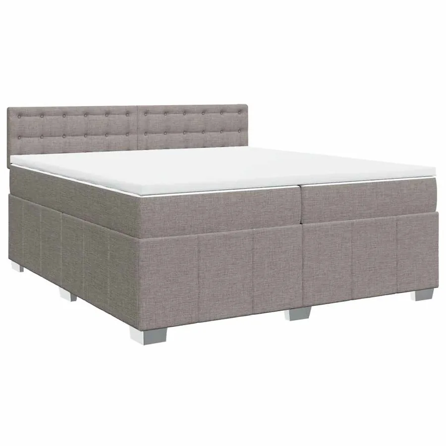 Sommier à lattes de lit avec matelas Taupe 200x200 cm Tissu - 3