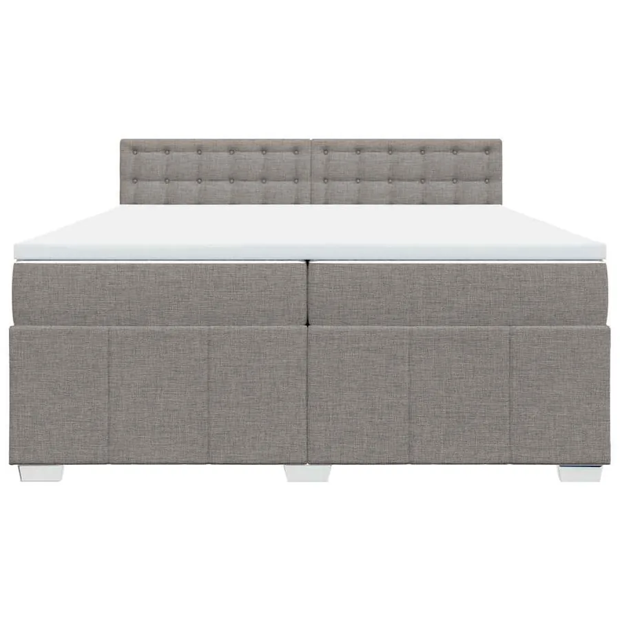 Sommier à lattes de lit avec matelas Taupe 200x200 cm Tissu - 6
