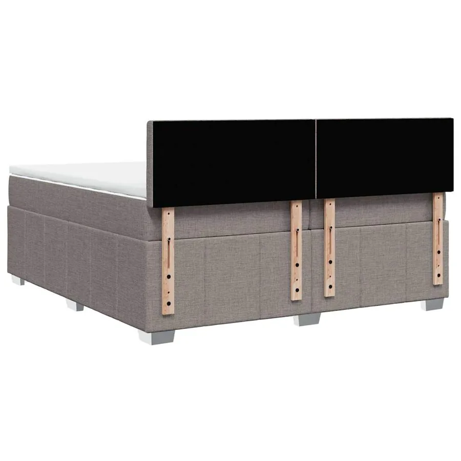 Sommier à lattes de lit avec matelas Taupe 200x200 cm Tissu - 8