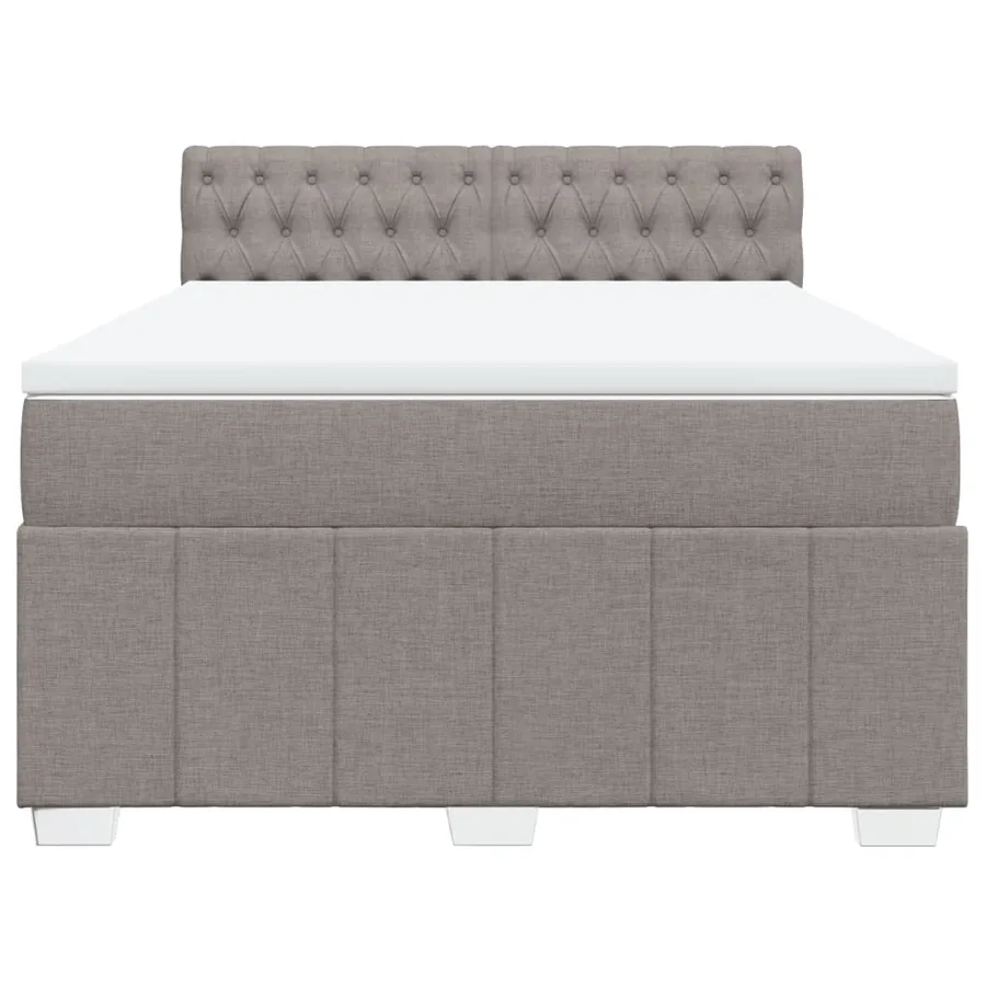 Sommier à lattes de lit avec matelas Taupe 140x190 cm Tissu - 6