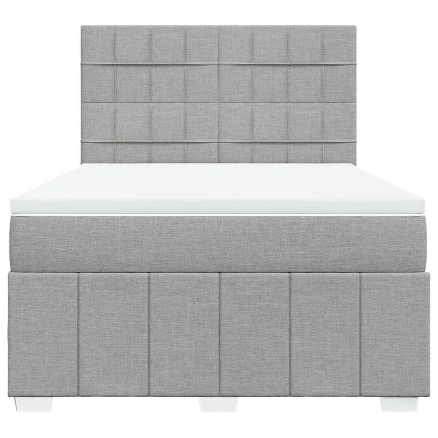 Sommier à lattes de lit avec matelas Gris clair 140x190cm Tissu - 6