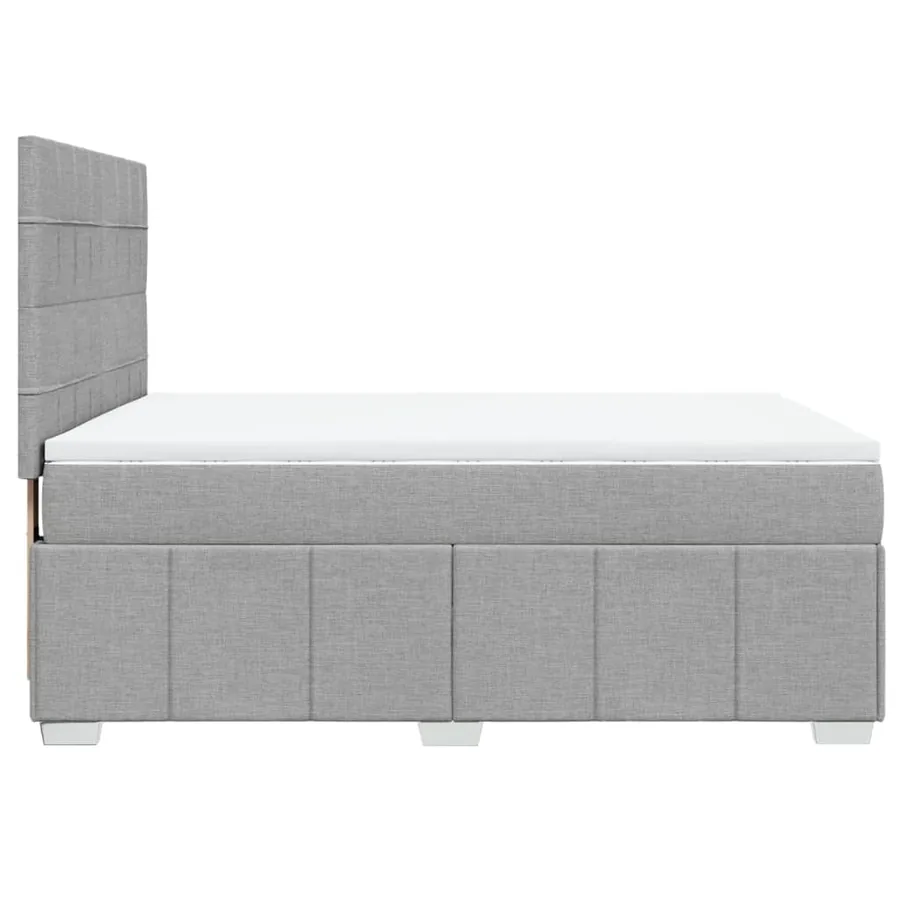 Sommier à lattes de lit avec matelas Gris clair 140x190cm Tissu - 7