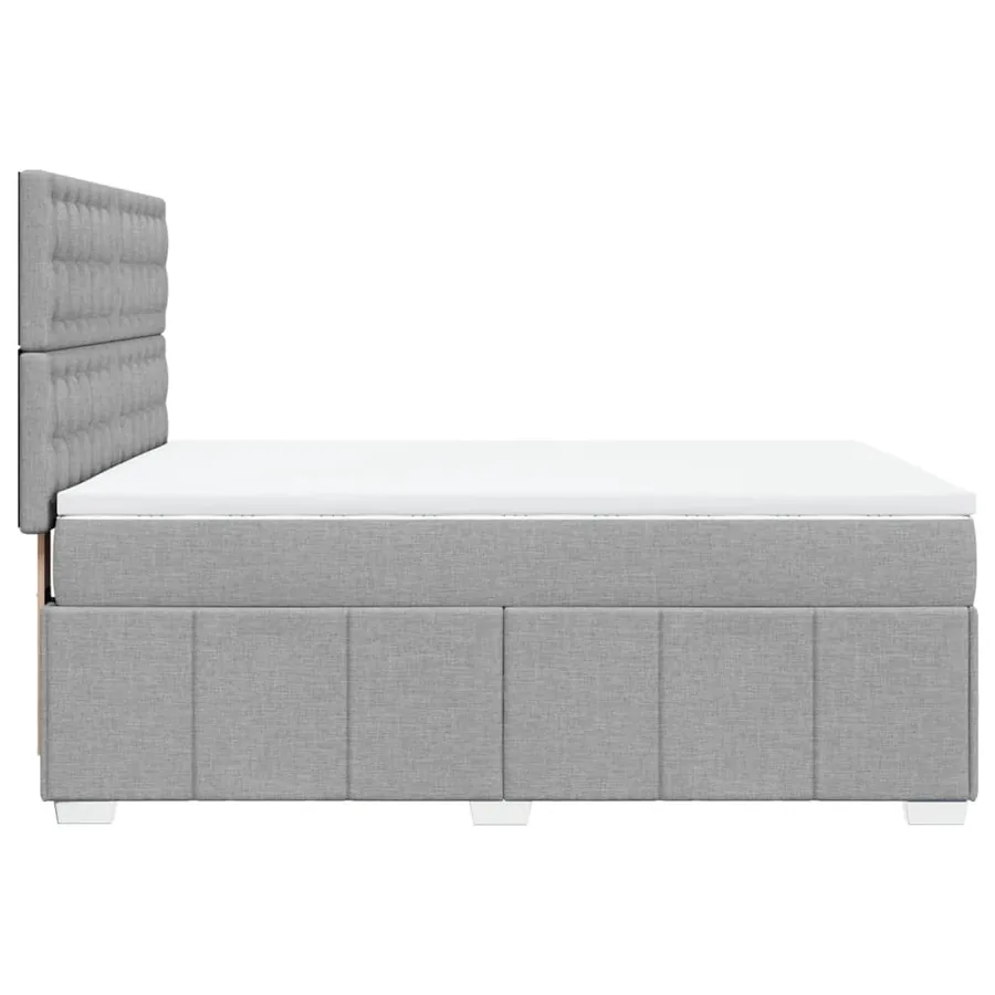 Sommier à lattes de lit avec matelas Gris clair 140x190cm Tissu - 7