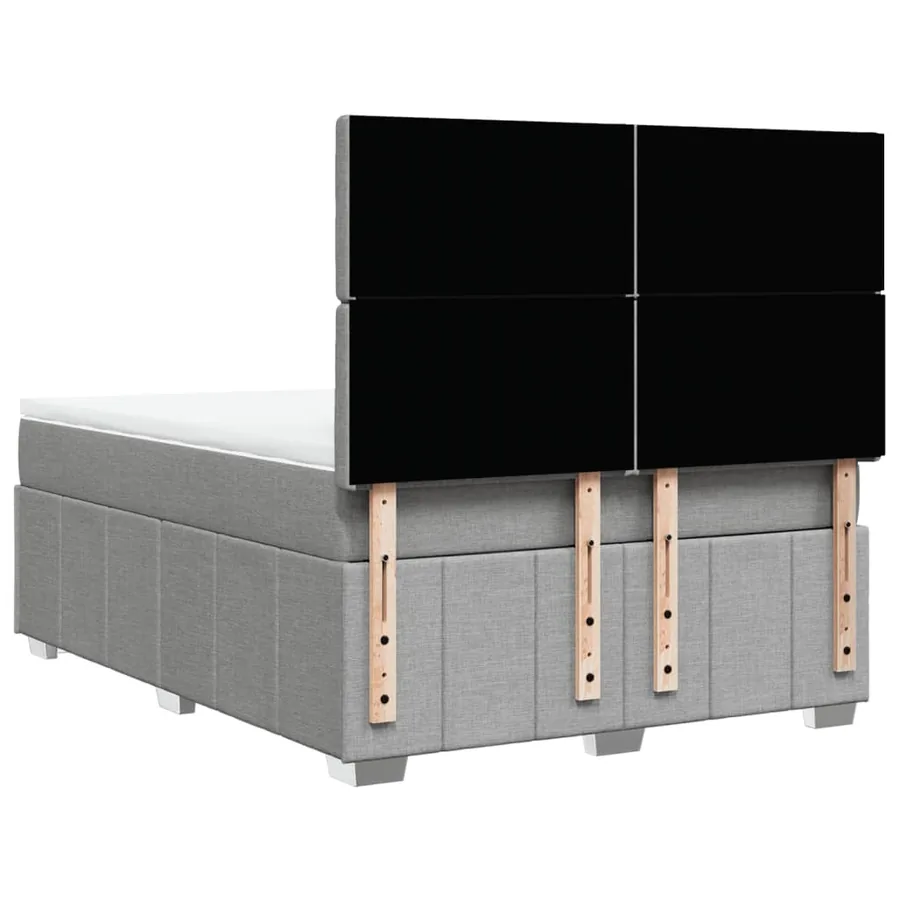 Sommier à lattes de lit avec matelas Gris clair 140x190cm Tissu - 8