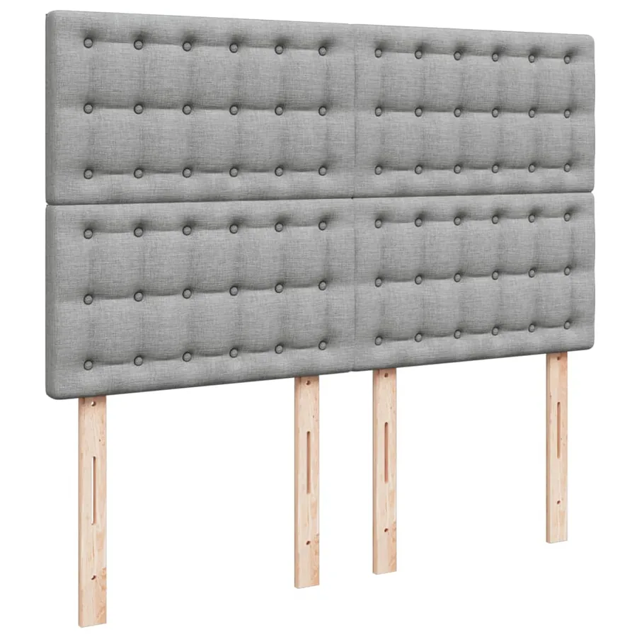 Sommier à lattes de lit avec matelas Gris clair 140x190cm Tissu - 9