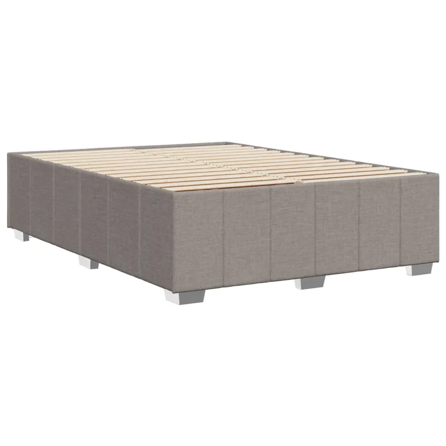 Cadre de lit sans matelas taupe 140x200 cm tissu - 6