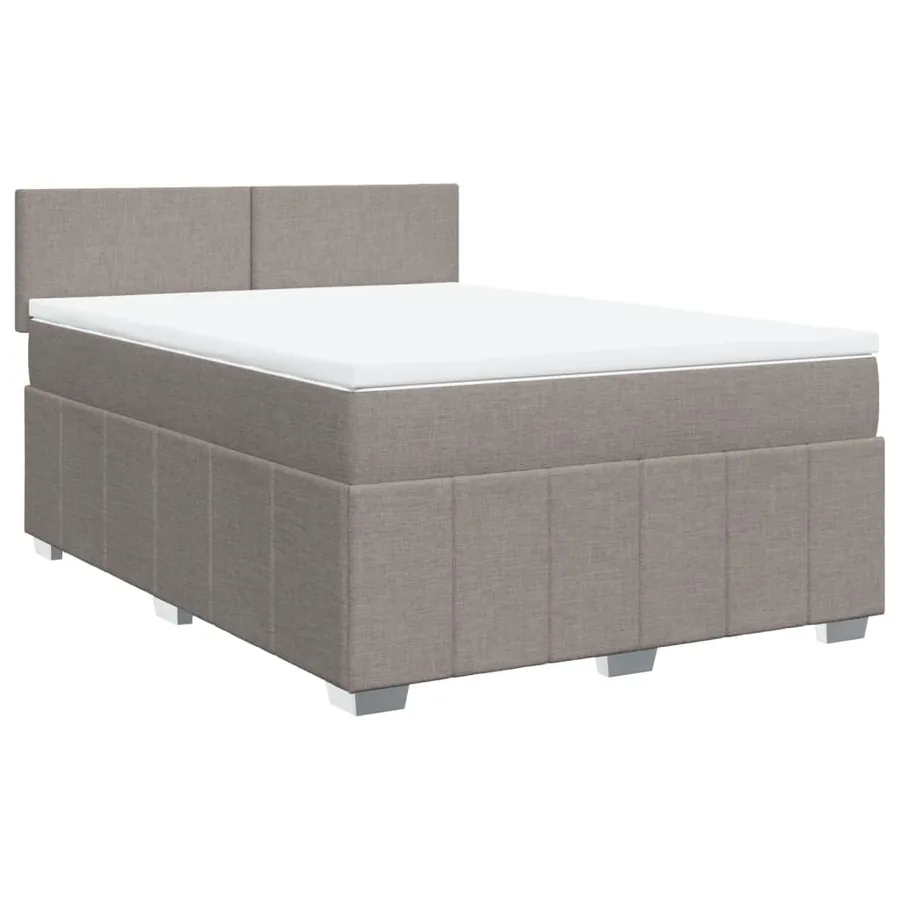 Sommier à lattes de lit avec matelas Taupe 140x200 cm Tissu - 3