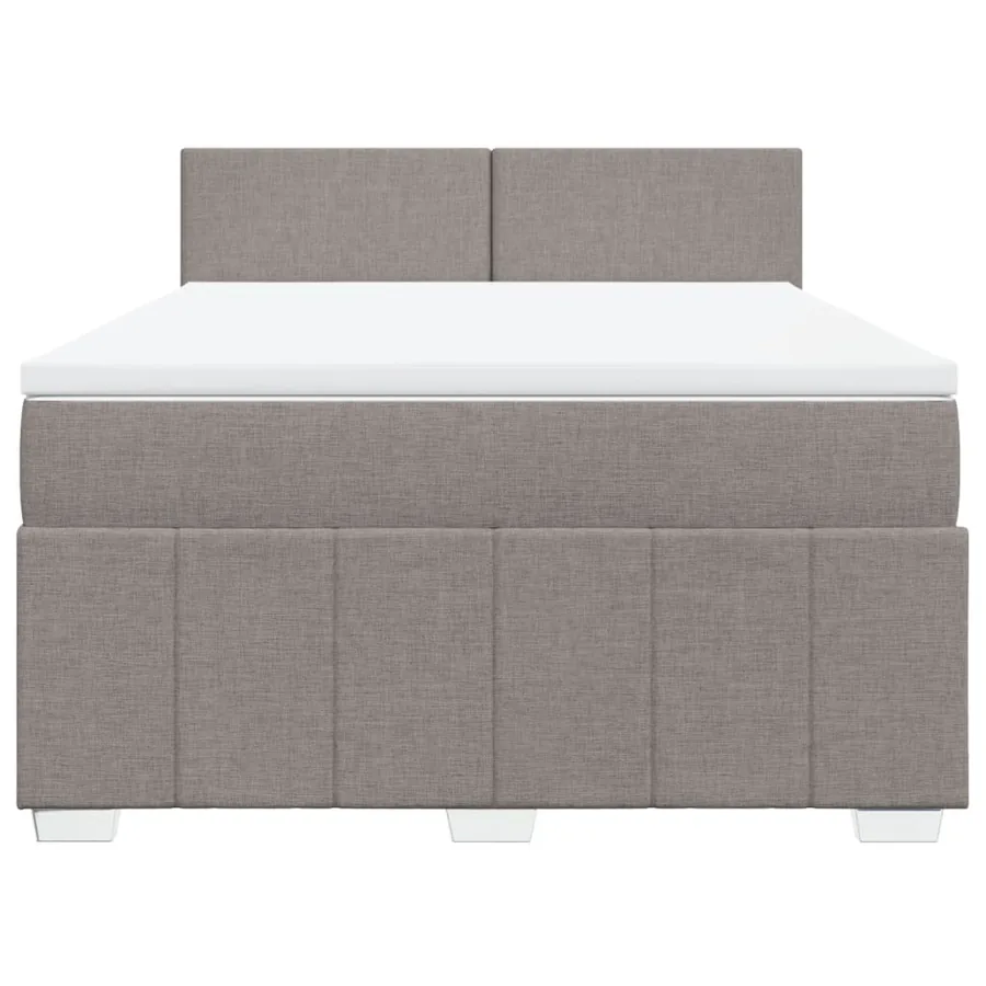 Sommier à lattes de lit avec matelas Taupe 140x200 cm Tissu - 6