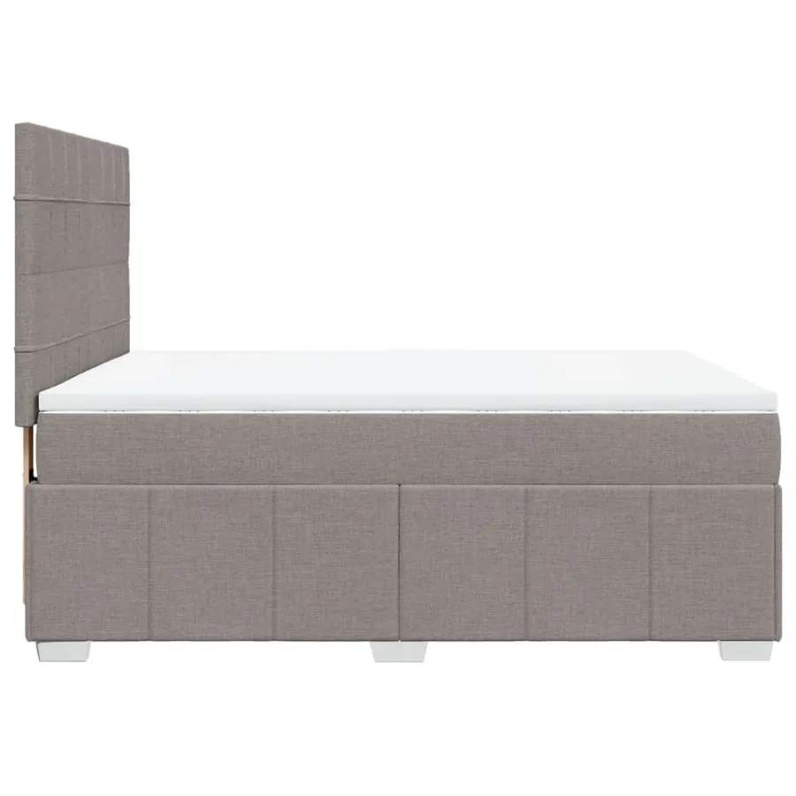 Sommier à lattes de lit avec matelas Taupe 140x200 cm Tissu - 5
