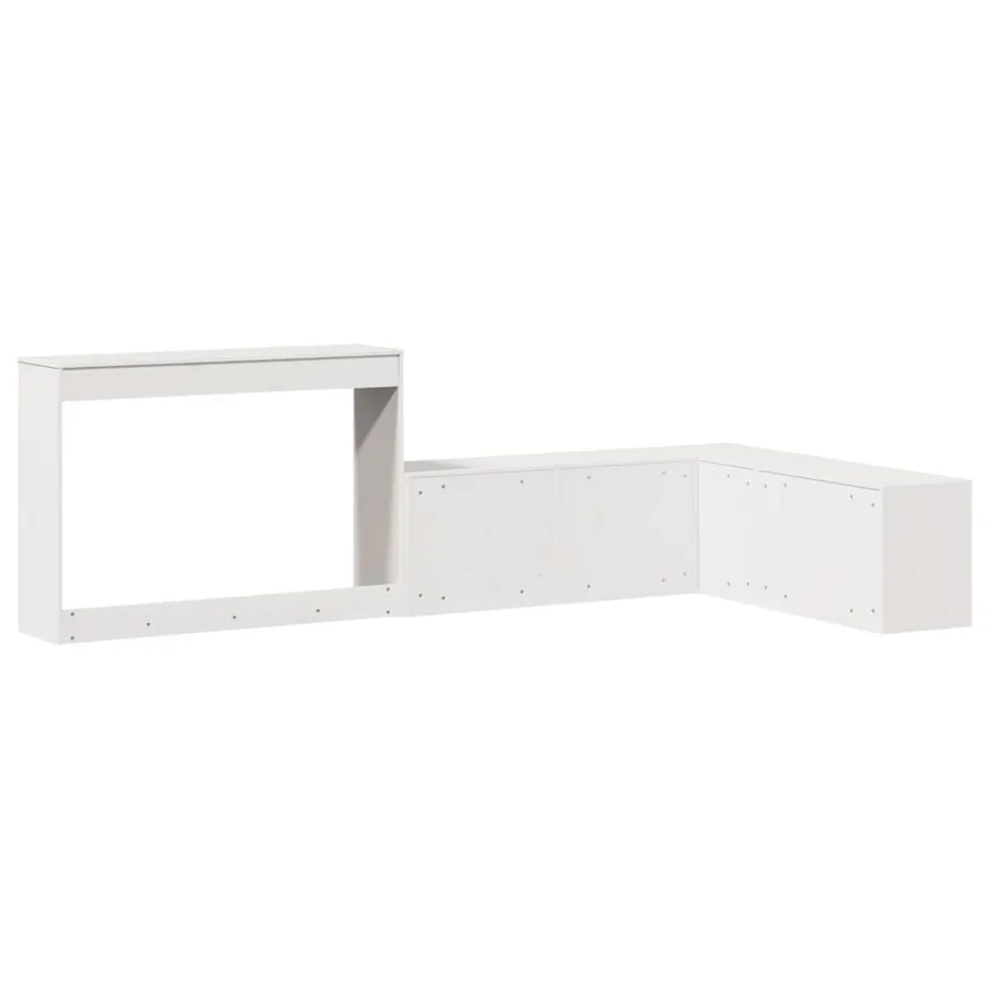 Table de chevet avec bureau Blanc 232 x 122 x 75 cm Bois massif Pin - 6