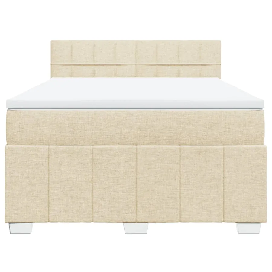 Sommier à lattes de lit avec matelas Crème 140x200 cm Tissu - 4