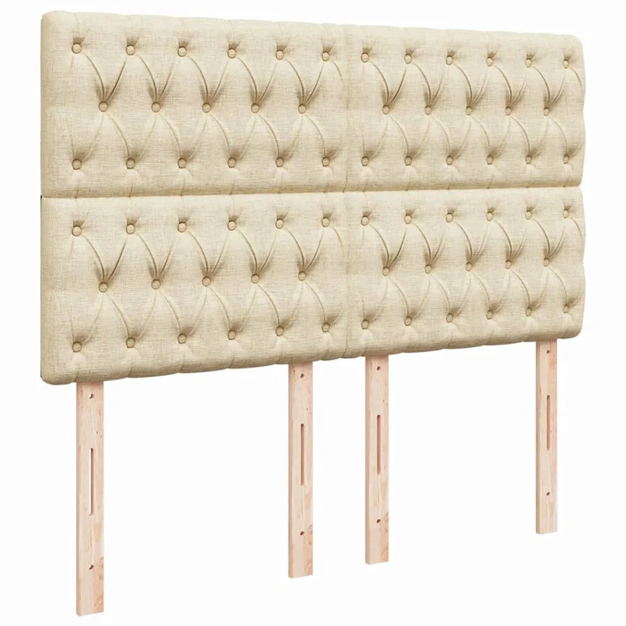 Sommier à lattes de lit avec matelas Crème 140x200 cm Tissu - 9