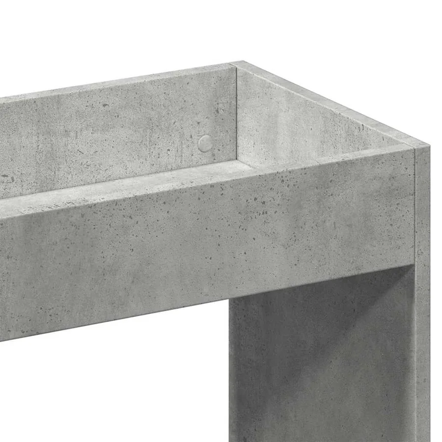 Buffet haut gris béton 92x33x140 cm bois d'ingénierie - 9