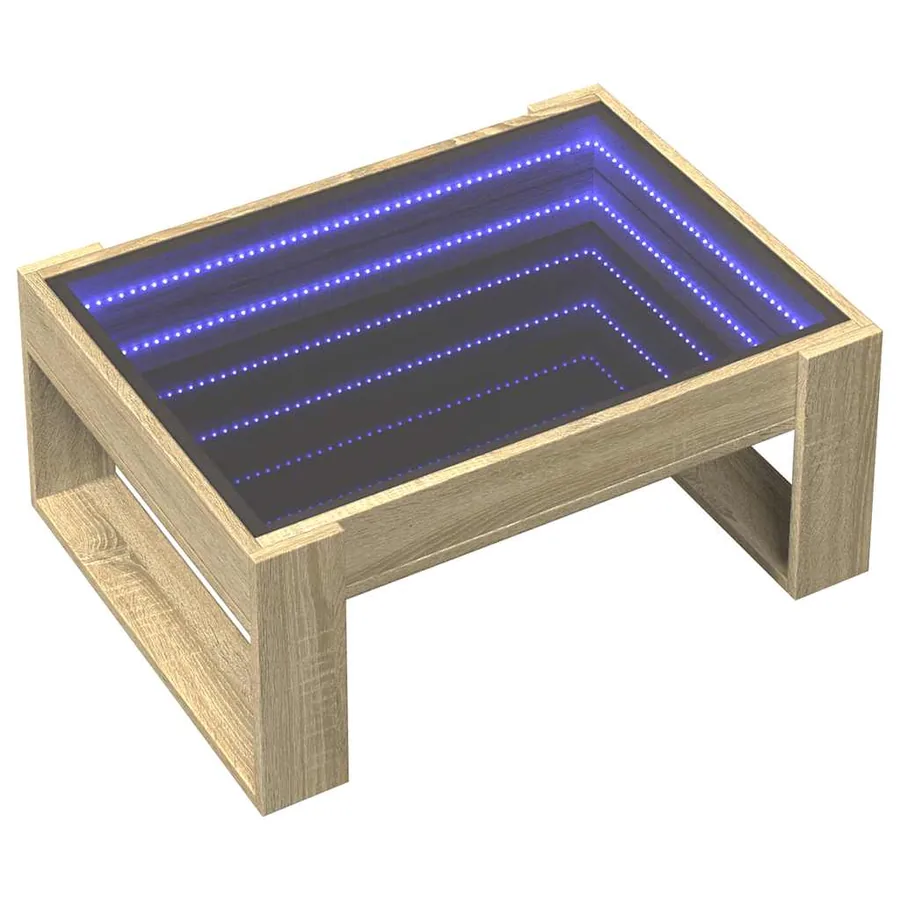 Table basse avec LED infini chêne sonoma 70x53x30 cm - 3