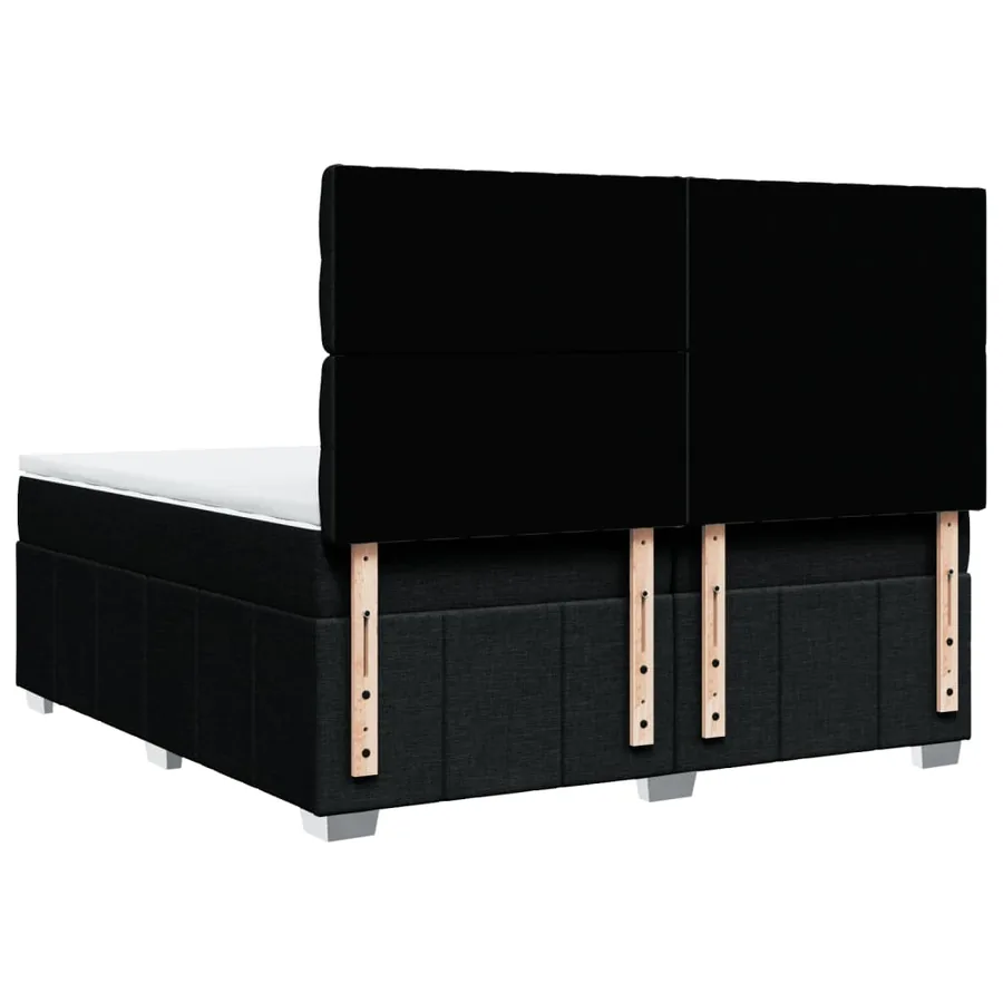 Sommier à lattes de lit avec matelas Noir 200x200 cm Tissu - 6