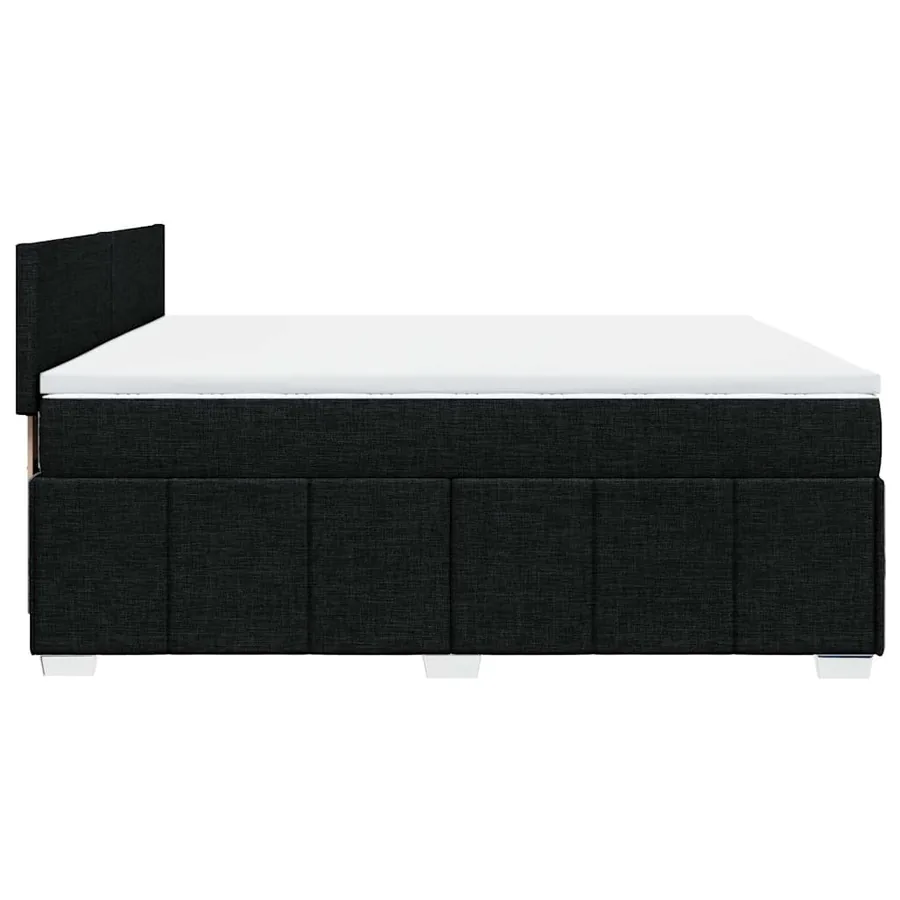 Sommier à lattes de lit avec matelas Noir 200x200 cm Tissu - 5
