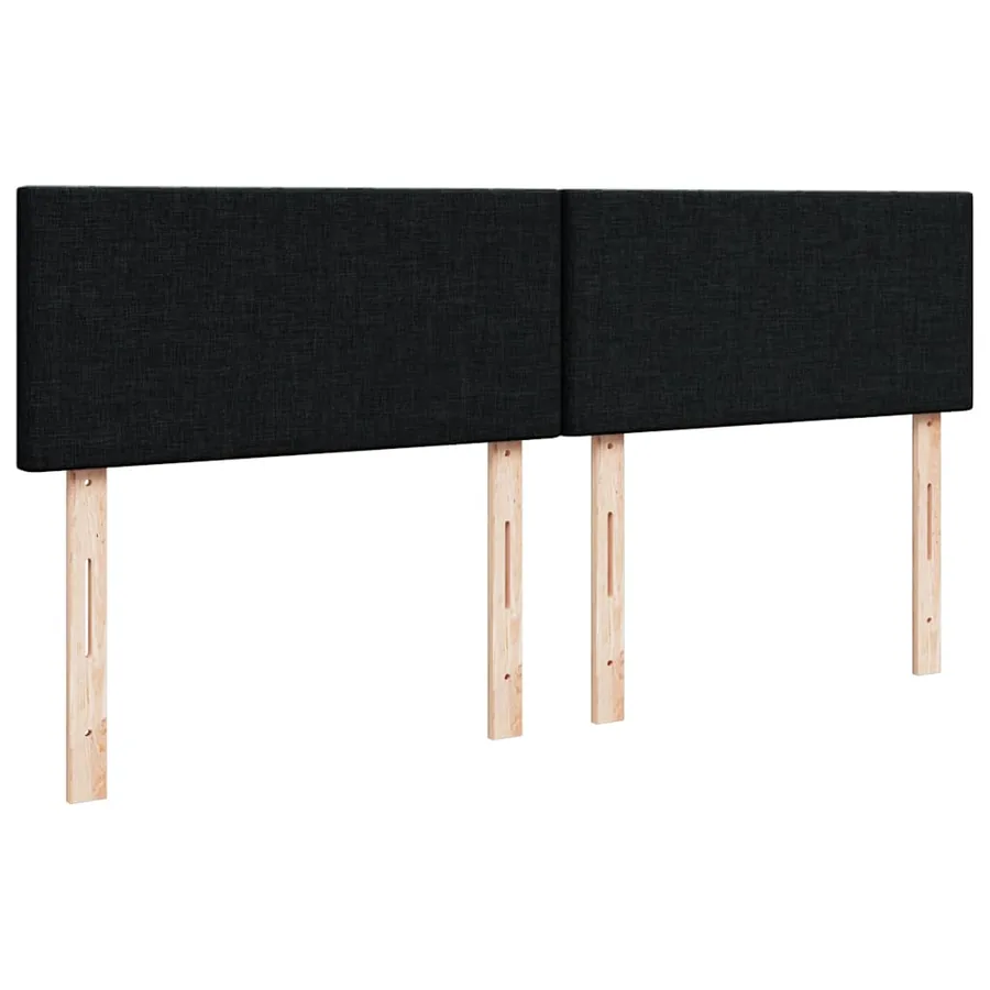 Sommier à lattes de lit avec matelas Noir 200x200 cm Tissu - 7